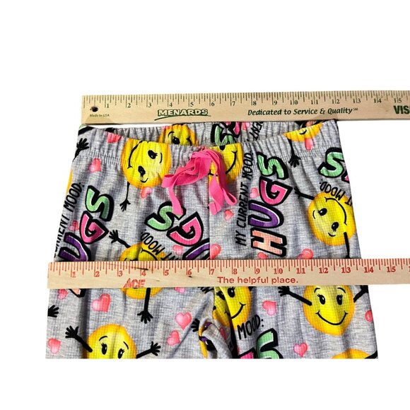 Justice Girls 10 Sleep Pants Jogger Smiley Face Emoji Hugs Current Mood - Picture 9 of 13